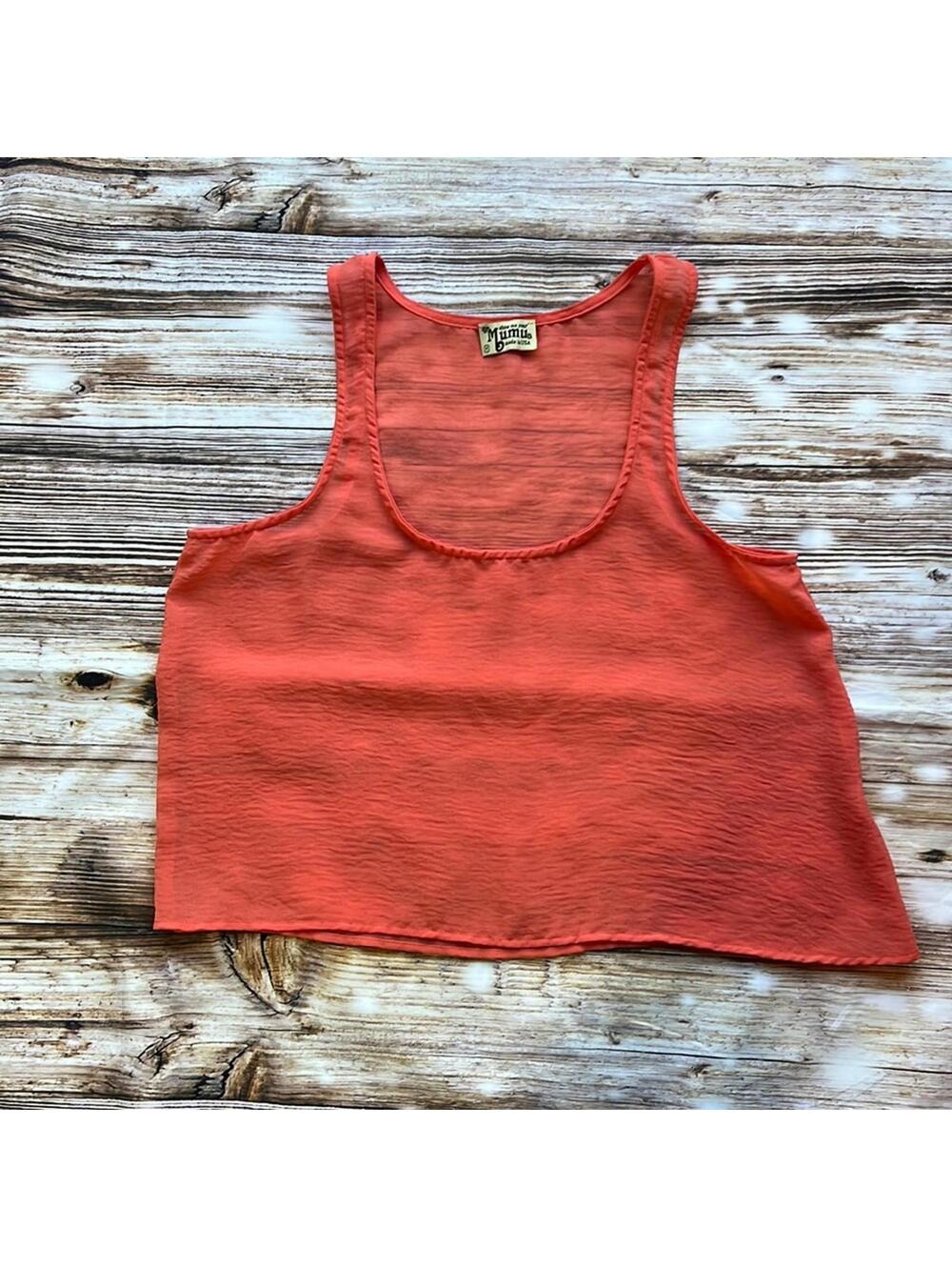 💚 Show Me Your Mumu Coral/Orange Cropped Tank